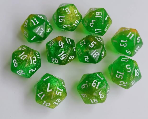 10 Stück D20 Polyedrisch Würfel Set,Spiel Würfel für Dungeon