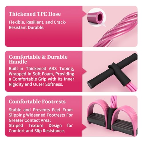 Image of Multifunction Tension Rope, 6-Tube Elastic Yoga Pedal Puller Resistance Band, Natural Latex Tension Rope Fitness Equipment, for Abdomen /Waist /Arm /Leg Stretching Slimming Training