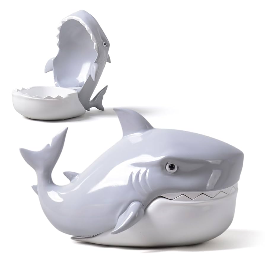 Amazon.com - HAUCOZE Shark Statue Candy Dish Key Bowl Ocean