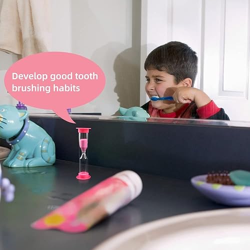 Miniatura 3 de Temporizador de arena de dos minutos, 6 unidades, reloj de arena de cristal rosa, temporizador de reloj de arena de 2 minutos