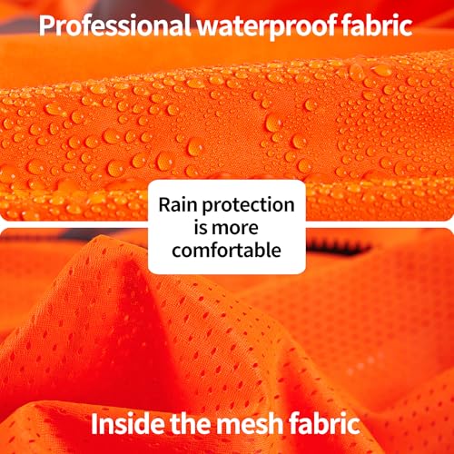 Image of SRsafety High Visibility Rain Gear, Class 3 High Visibility Work Rain Gear for Men, Construction Rain Suits