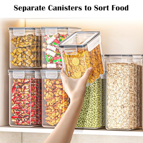 24 Pack Airtight Kitchen Food Containers – BPA-Free Cereal Storage Containers & Flour Storage Containers for Flour, Minimalist Sugar & Baking Supplies, with 24 Labels & Marker (33.6L) - Image 5
