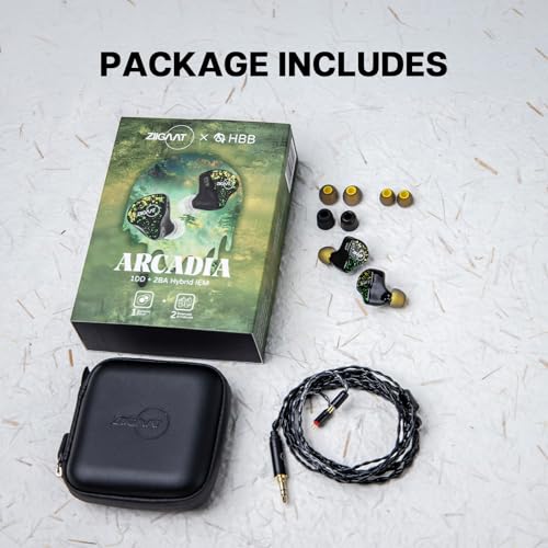 Image of Linsoul ZiiGaat x HBB: Arcadia in Ear Monitor, 1DD+2BA Hybrid Earphone IEM, Wired Gaming Earbuds, Professional Sound Isolating Inner-Ear Monitors with Detachable IEM Cable for Musician Audiophile