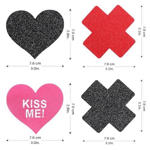 Tripetals Adesivos de cobertura de mamilo com glitter para mulheres, para festa de rave, pétalas ade