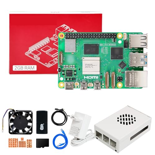 Kit Raspberry Pi 5 2GB con tarjeta SD de 64GB y carcasa de aluminio pasiva 1