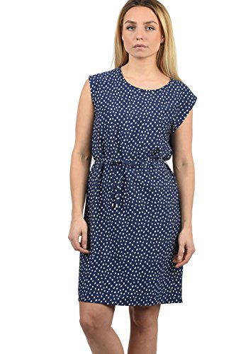 BlendShe Amaia Damen Blusenkleid Lange Bluse Kleid Mit Rundhals-Ausschnitt Knielang, Größe:XL, Farbe:Peacoat dot (14021) Cover