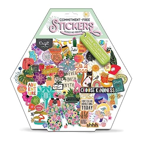 Craft Crush — Commitment-Free Removeable No Mess Stickers — Add to Laptops Phone Cases & More — Over 400 Stickers — For Ages 13 and Up Cover