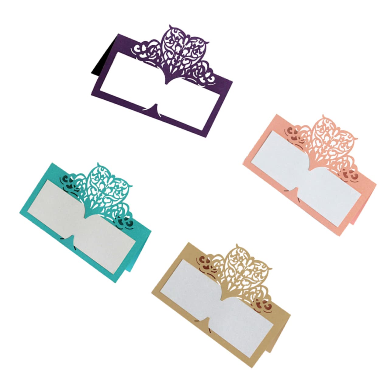 STOBAZA 3 Sets Stabiler Papier Tischkarten Für Hochzeit Party Bankett Beige Golden Finish 50 Stück * 3