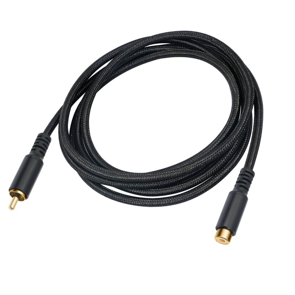 Shinycome Strong Music Extension Cable for Subwoofer HiFi Nylon Braided Extender Male to Female Analog & Digital Use