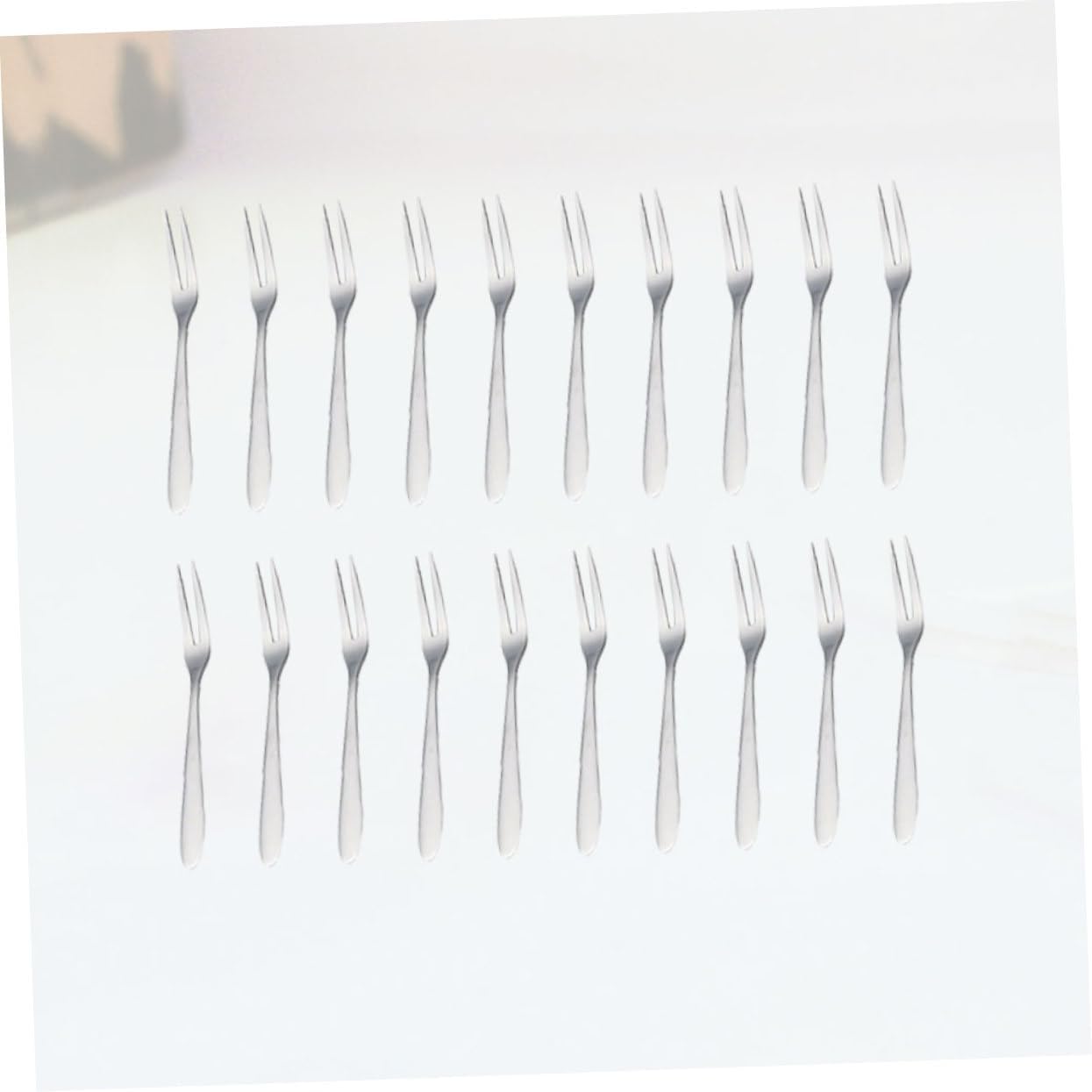 Ciieeo 2sets Mini Stainless Steel Fruit Forks Elegant Cocktail Forks for Appetizers Salad Desserts for Home Restaurant Bar 20pcs*2