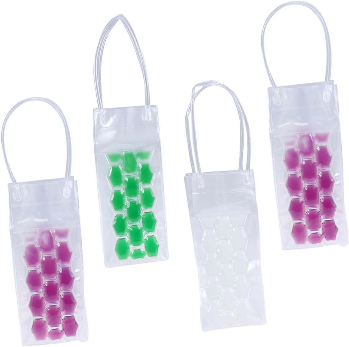 KICHOUSE 4pcs Wine Ice Bag Wine Bottle Chiller Leakproof Cooling Bag Portable Tote for Bar Parties Bbqs Picnics Garden Parties Random Color