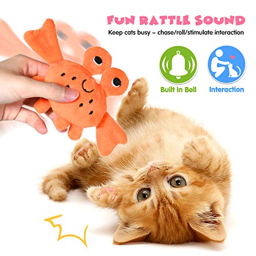 Catnip Toys For Indoor Cats, 12 Pack Crinkle Interactive Cat Toy, Cat Chew Toy For Aggressive Chewers Bite Resistant, Squeaky Catnip Cat Toys Rattle Plush Stuffed Pet Toys, Relieve Stress Kitten Toys #TOP3