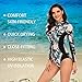 TOVCHEI Summer Diving Suit Women's One-Piece Swimsuit Long-Sleeved Sun Protection Wetsuit for Surfing, Swimming, Paddling,Black,XL