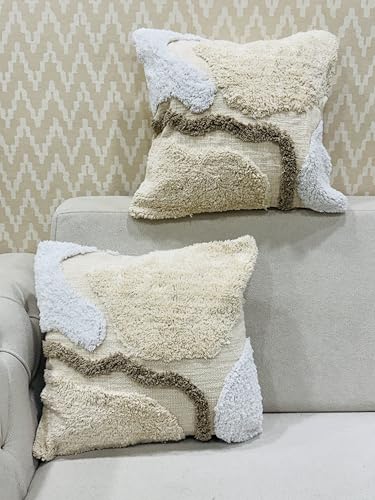 Image of Furnistitchs Premium Decorative Throw Cushion Pillow Cover Boho Home Decor - Living Room Bedroom Couch Sofa Cushion Covers 16 inch x 16 inch (1, Rust V)