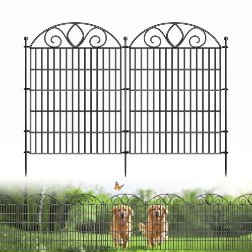 10-Panel No-Dig Tall Garden Fence – 34″H x 22′L Rustproof