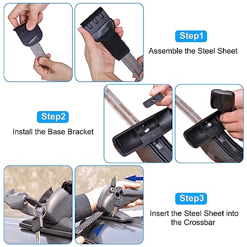 image for KOCASO 43inch Universal Car Roof Rack, Anti-Theft Lock, Aluminum Car R