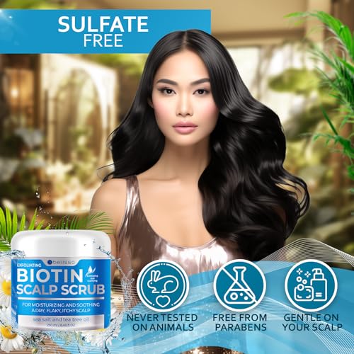 Bellisso Biotin Scalp Scrub - Exfoliator Treatment For Dry Hair And Itchy thumb #4
