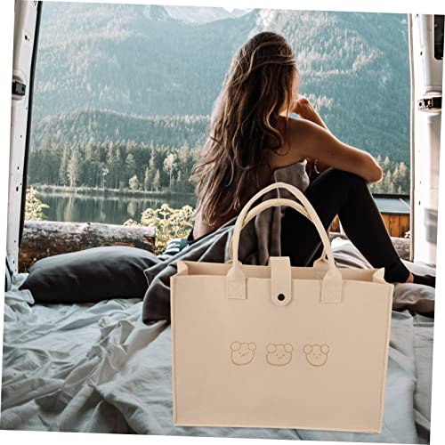 KESYOO Stylish Felt Tote Bag for Home Storage School Supplies and Shopping Lightweight Durable and Container for Easy Carrying and Organization4