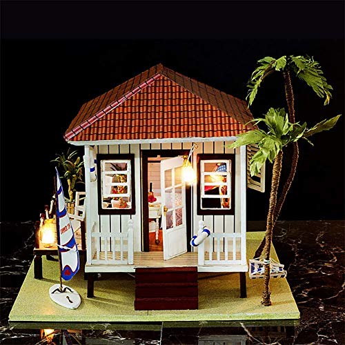 SEESEE.U DIY Miniatur Puppenhaus Holzmöbel Kit, handgefertigte Mini Modern Apartment Plus Modell mit Schutzhülle… – Bild 5
