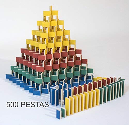500 Dominos jeu de construction multicolore en bois massif - 5