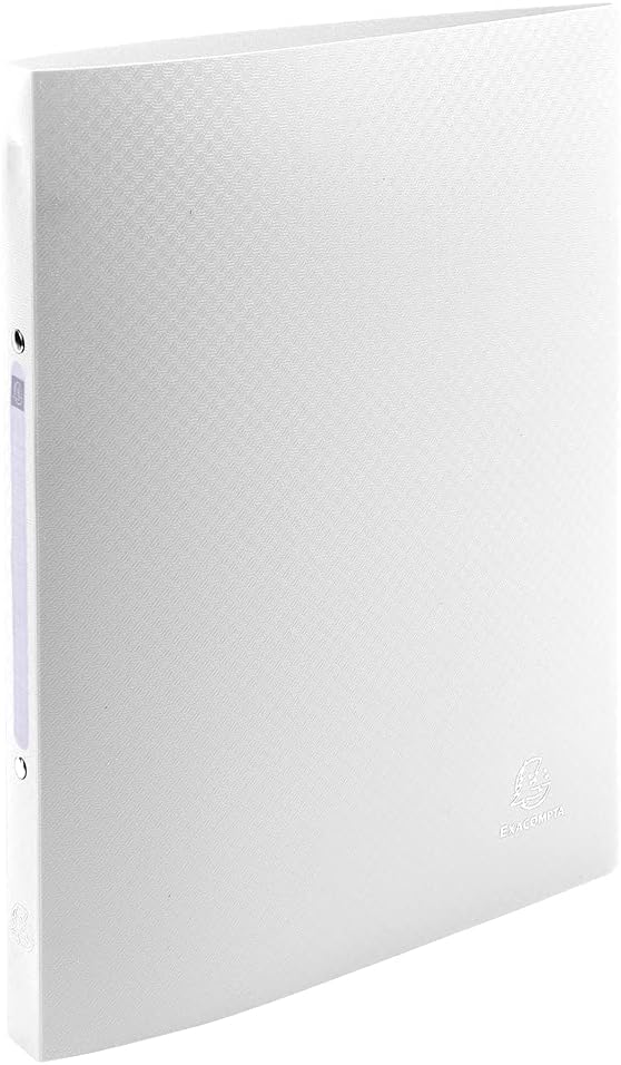 Exacompta - ref. 54178E - 1 flexible binder with OPAK label - 2 round rings, diameter 15 mm - Spine 20 mm - External dimensions: 32 x 25 cm - A4 file format - Colour: white