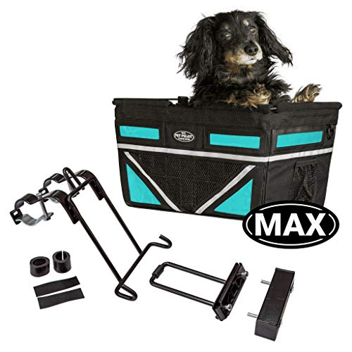 TRAVELIN K9 Pet-Pilot MAX Dog Bicycle Basket Carrier | 8 Color Options for Your Bike (Turquoise)