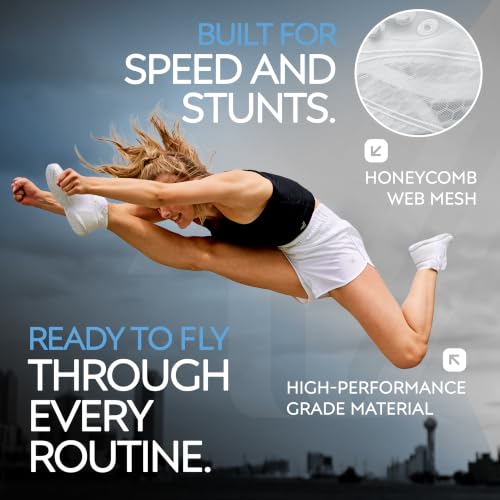 Image of Varsity Spirit Ascend Air White Cheer Shoes and Black Cheer Shoes for Women - Competition Cheerleading Gear