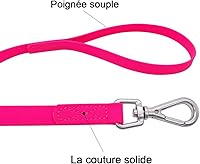 Vista 2 de Correa de entrenamiento para perros impermeable de 50 pies, 30 pies, 15 pies, 10 pies, 5 pies, resistente de llamada larga para perros grandes, Rosa