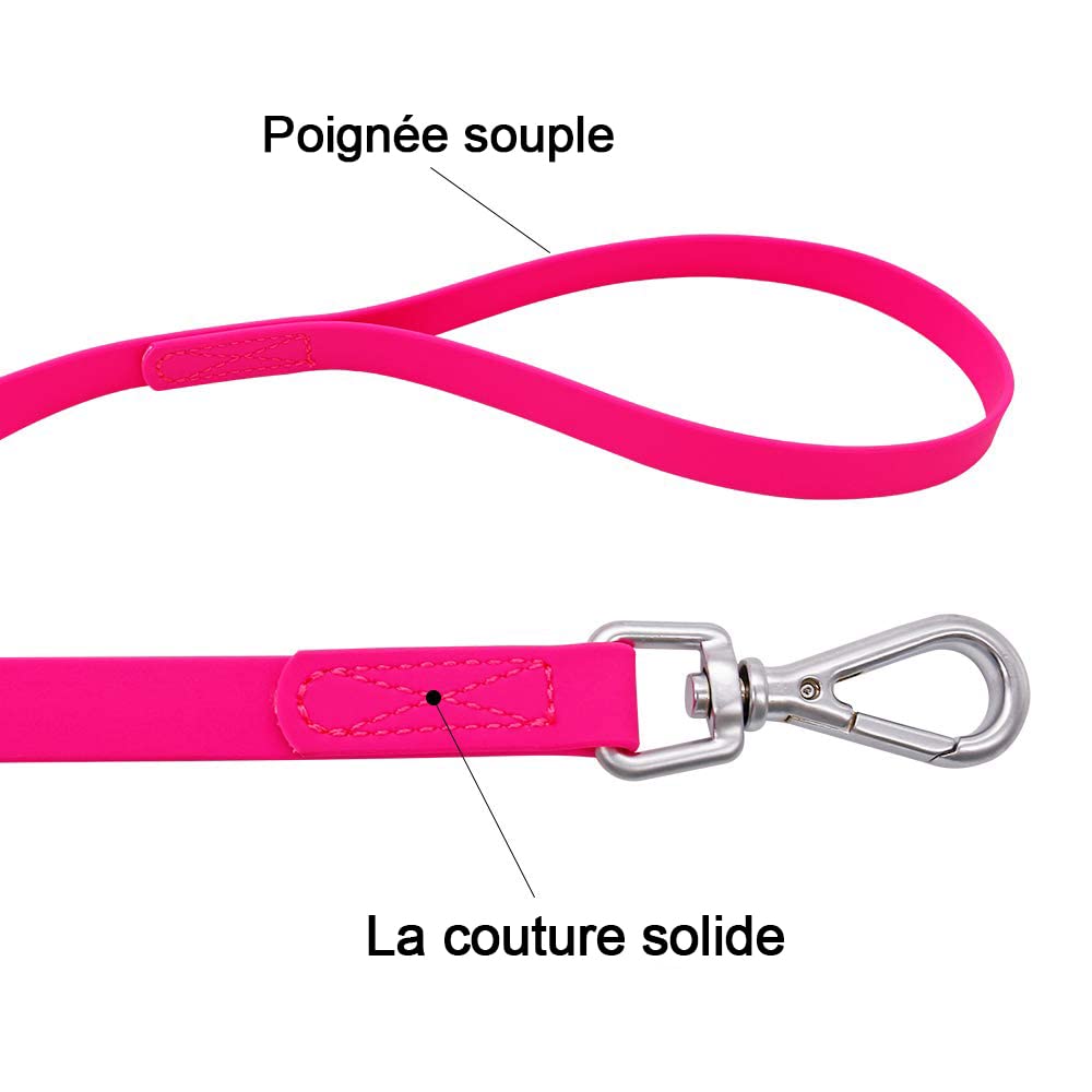 Waterproof Dog Training Leash 50FT 30FT 15FT 10FT 5FT Heavy Duty Recall Long Lead for Large Medium Small Dogs (30FT, Pink) - image 2