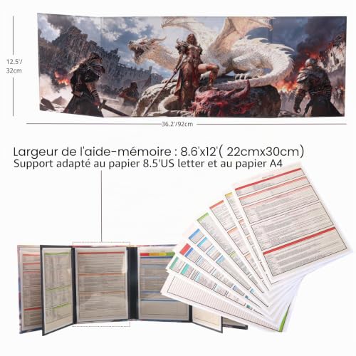 Écran DND 8 Panel Effaçable avec DND5e Feuille Triche pour DM Désorganisé – vue 2
