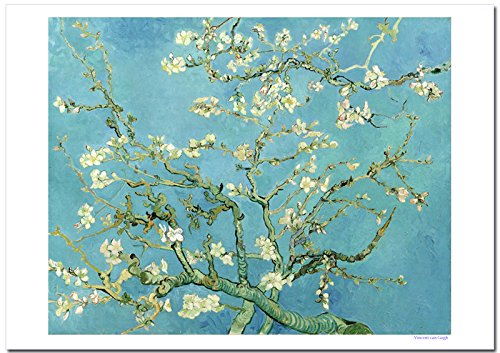 世界の名画 ゴッホ 花咲くアーモンドの枝 ジークレー技法 高級ポスター (B4/257ミリ×364ミリ)