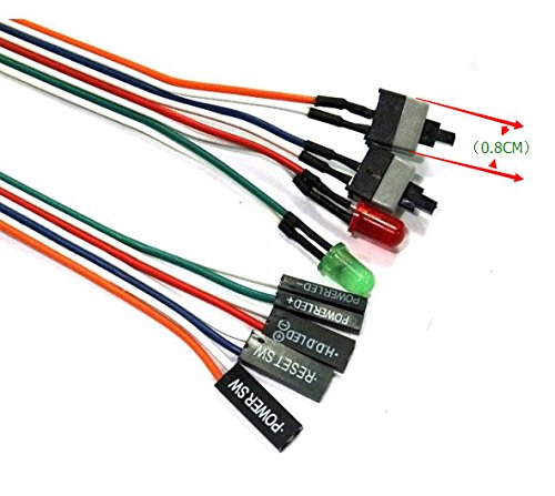 Rion Tech 68Cm Atx Pc Desktop Case Power On Off Reset Switch Cable With 2 X Led Lights, Computer Case Led Light Atx Power Supply Reset Hdd Switch Cable Red Green Atx Case Front Bezel Wire Kit(2 Pcs) #TOP2