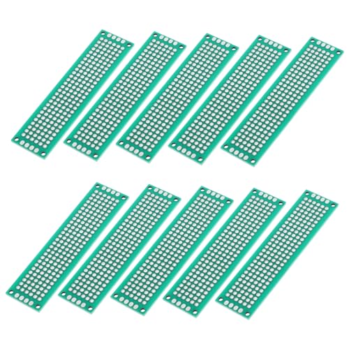 TOPBATHY 10 Placas De Circuito Impreso para Soldar Componentes Electrónicos Sin Soldadura Funcionales para Prototipos De Doble Cara De Fibra Verde