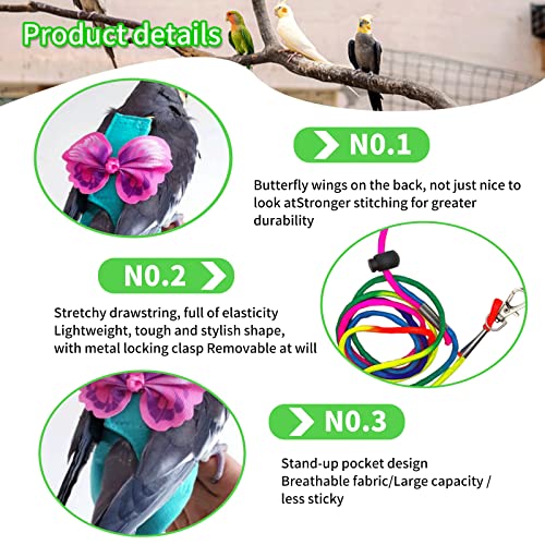 Ali2 Bird Diapers Harness And Leash Parrot Flight Clothes Suit Bird Clothes Washable Parakeet Recovery Diapers For Small Medium Birds Parakeets Parrot Cockatiel Conure L #TOP2