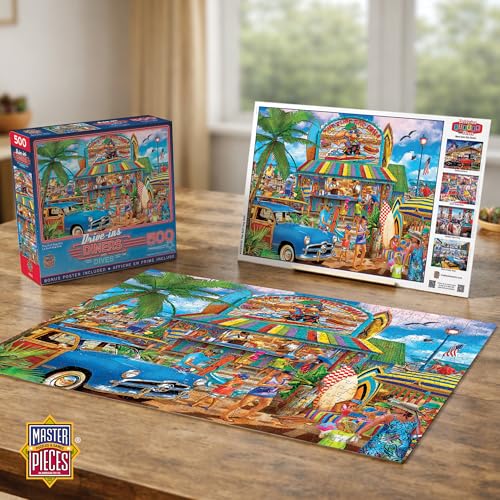 Rompecabezas MasterPieces de 550 piezas para adultos y familia: The Surf Dog Grill, 45,7 x 61 cm miniatura 7