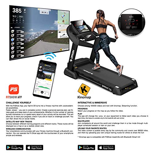 Orion FItness Sprint C6 Laufband klappbar elektrisch bis 150kg, Bluetooth, FitShow, Kinomap automatische Steigung auf 15… – Bild 5