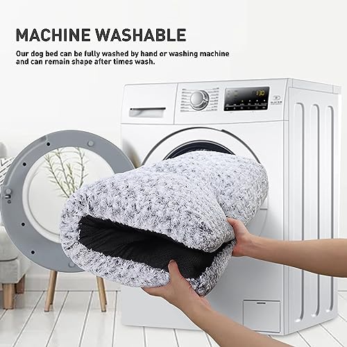 Image of KSIIA Washable Dog Beds Jumbo Dog Crate Bed Deluxe Plush Mat 53 inchx36 inch Gray