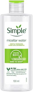 Simple Kind To Skin Micellar Cleansing Water 100 ml | Gently Removes Make-Up &amp; Hydrates | For All Skin Types