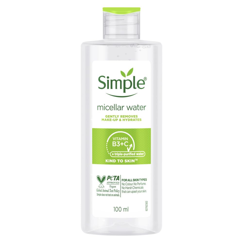 Simple Kind To Skin Micellar Cleansing Water 100 ml | Gently Removes Make-Up & Hydrates | For All Skin Types