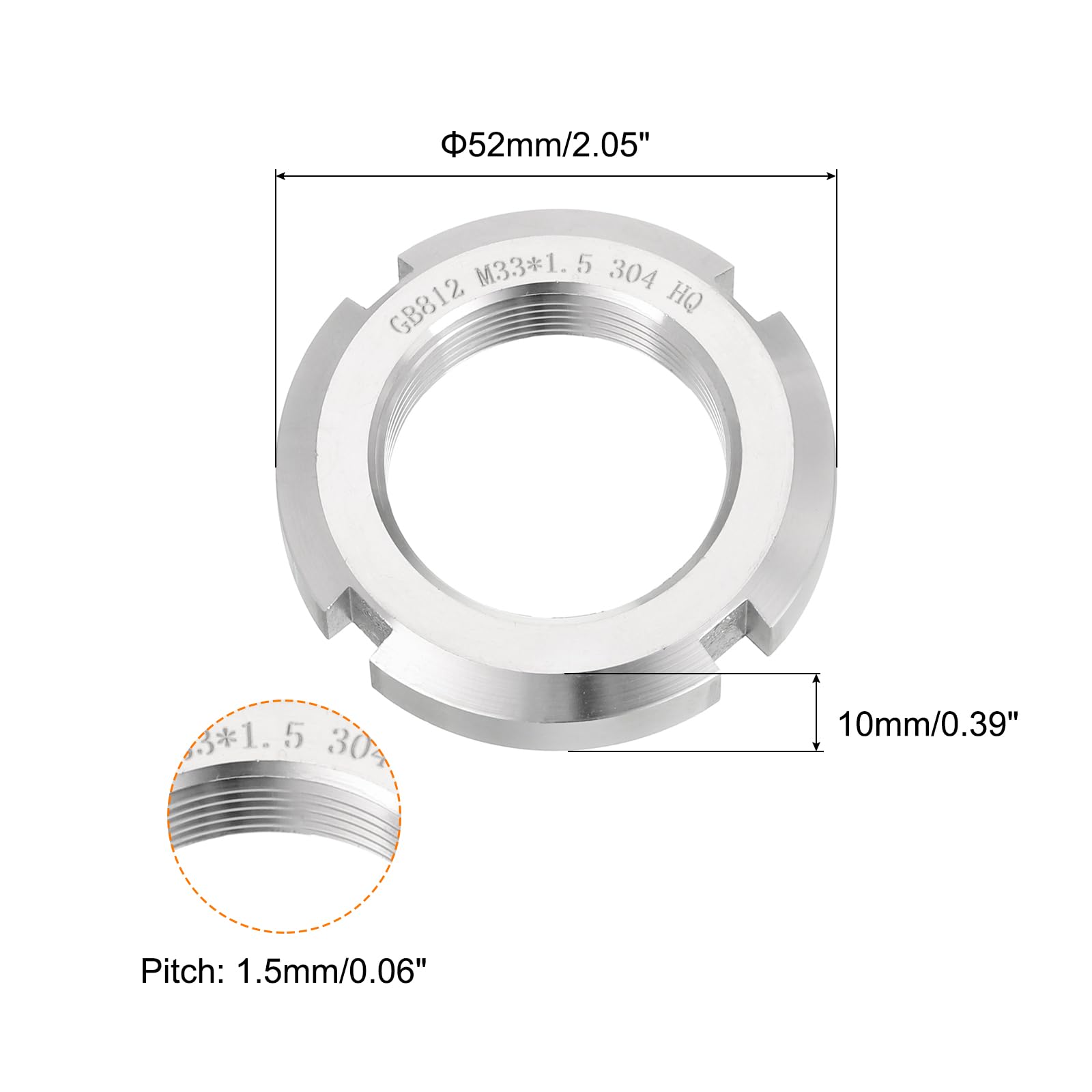 QUARKZMAN M24 X 1.5mm - 2pz Fissaggio Dadi Tondi Scanalati Quattro