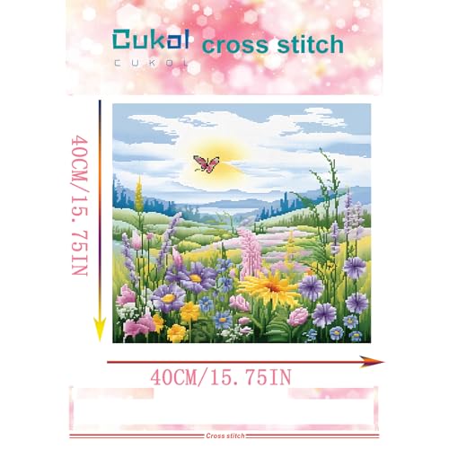 Image of 51buyoutgo Natural Landscape Cross Stitch Kits, 11 Ct Count Pre Printed Counted Stamped Cross Stitch Embroidery Needlepoint Patterns Kits for Adults Beginners, Easy Advanced Crossstitch Crossstitching
