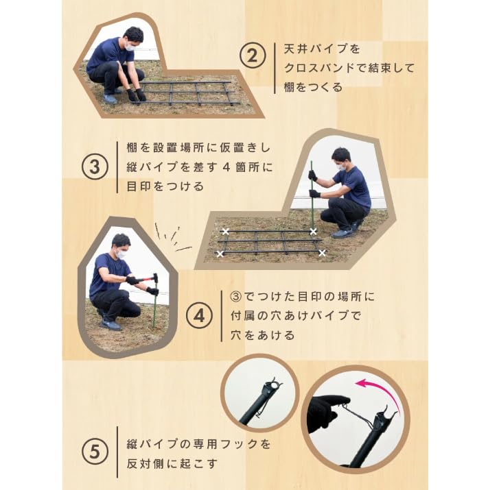 Amazon | くだもの棚セット キウイ棚 ぶどう棚 頑丈 葡萄棚 園芸