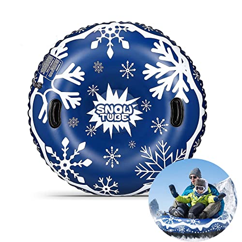 Snow Tube, 47 Inch Inflatable Snow Sled, Heavy Duty Snow Tubes For Sledding, Tube Sled For Kids Or Adults, Pulling Rope Safe Seat Snow Sled Winter Outdoor Sports Toys (Lc21001-Blue) #TOP22