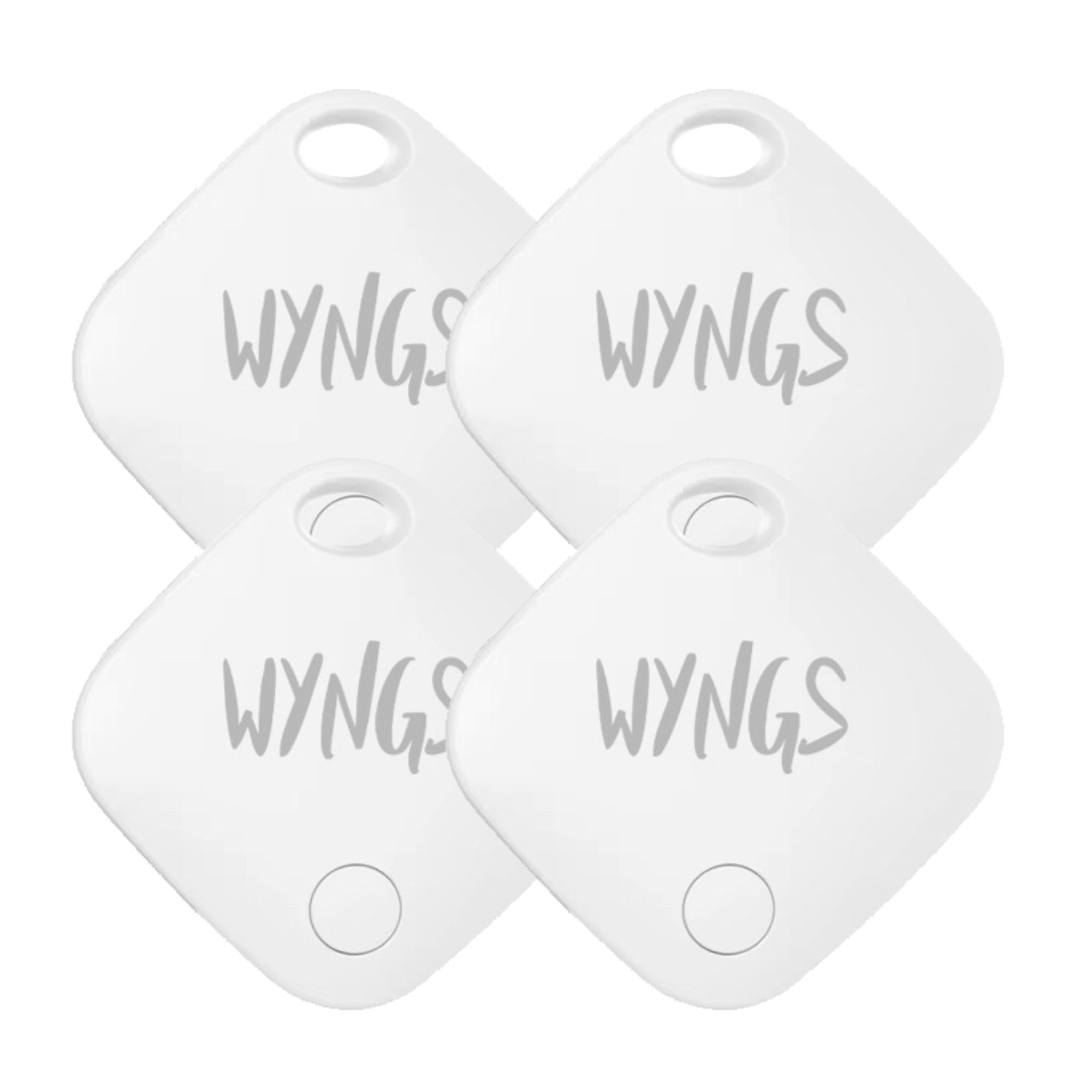 WYNGS Smart Air Tag, Porte-clés Intelligent (Compatible Uniquement avec iPhone) - Blanc - Lot de 4