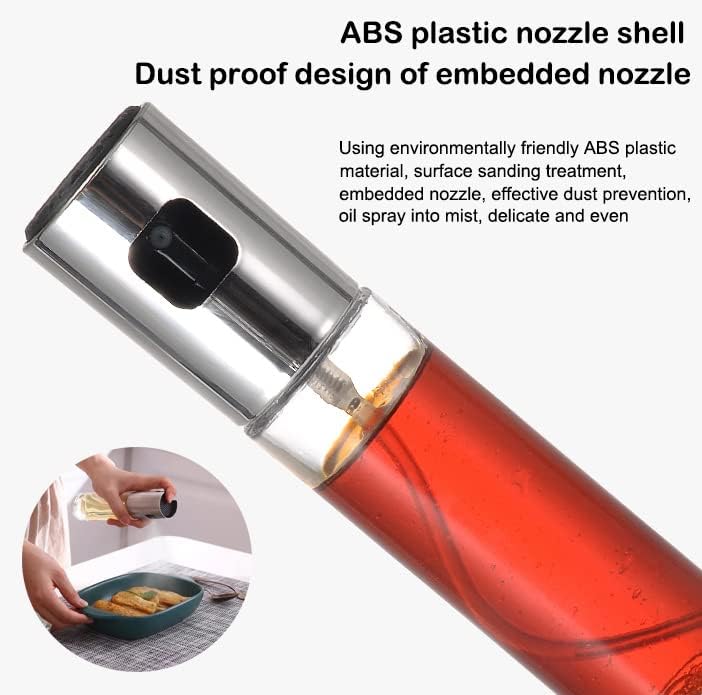 Miniatura 4 de AKOAK 1 pulverizador de aceite de cocina, dispensador de aceite de oliva de 3.5 fl oz, botella de vidrio transparente de grado alimenticio, para