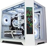 ionz Gaming PC - Desktop Computer, Ryzen 5 5700X, NVIDIA RTX 5060,16GB RAM 1TB SSD, 240mm AIO Liquid Cooling, Windows 11, 600W 80+ PSU, WiFi (APEX VISION, White)