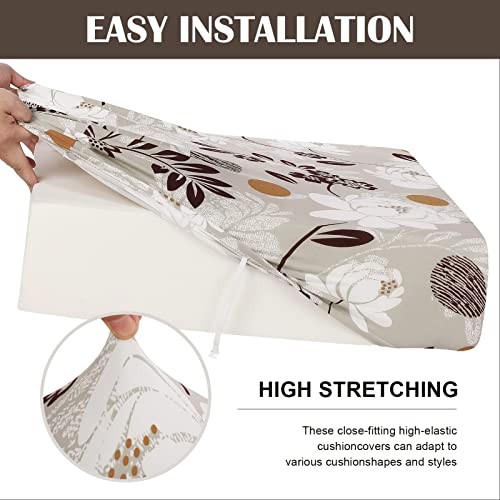 Searchi Stretch Printed Sofa Couch Cushion Covers Replacement Chair Cushion Slipcovers Stretch Sofa Seat Cover Furniture Protector Sofa Slipcover Soft With Elastic Bottom(Medium, Flower Pattern) #TOP4