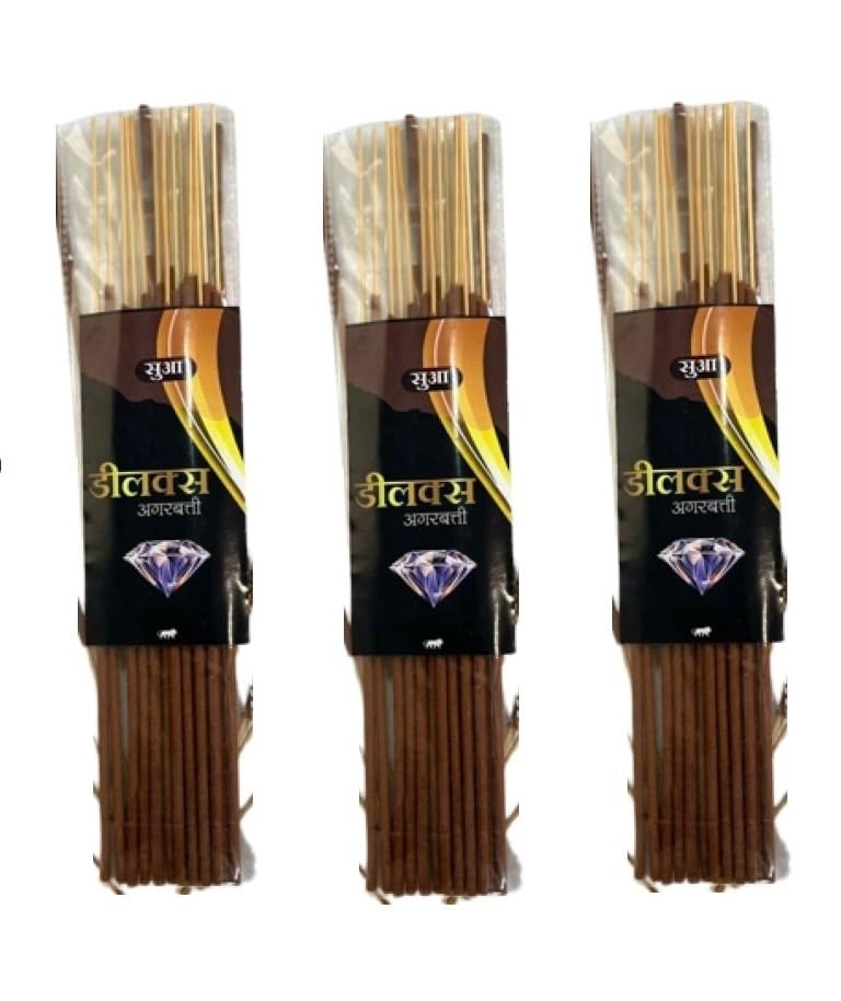 SUAA AGARBATTI Deluxe Long Lasting Incence Sticks for Home Freshness, Prayer, Positive Energy - 20 Gram (Pack of 3)