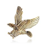 Gold Silver Flying Eagle Brooch Pins for Men (Golden)