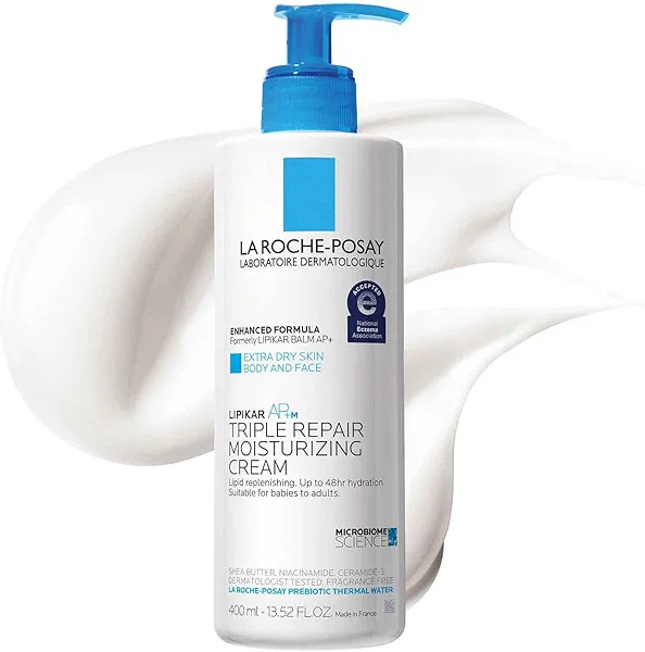 La Roche-Posay Lipikar AP+ Triple Repair Moisturizing Cream, Face & Body Lotion For Dry Skin, Shea Butter & Niacinamide Moisturizer, Gentle Face & Body Cream For Dry, Rough & Sensitive Skin